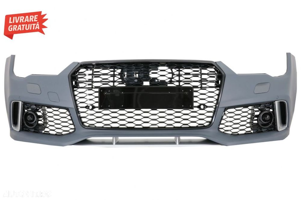 Bara Fata cu Difuzor Spate Negru si Ornamente Evacuare Audi A7 4G Facelift (2015-2- livrare gratuita - 2