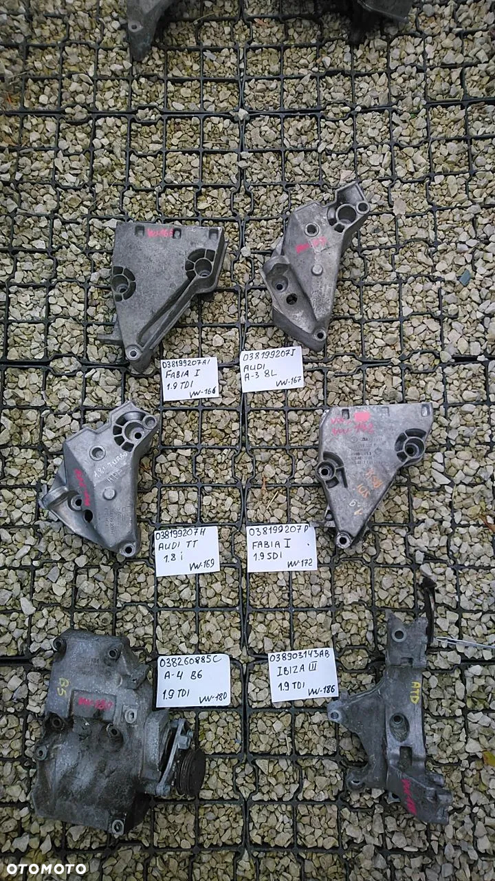 VW ŁAPY NR1 0-650  VOLKSWAGEN AUDI SEAT SKODA ALUMINIOWE ŁAPA MOCOWANIE PODSTAWA - 9