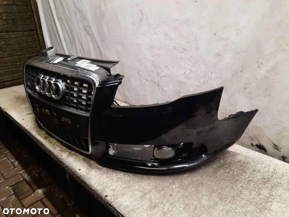 ^ ZDERZAK PRZÓD PRZEDNI DO AUDI A4 B7 S-LINE LY9B CZARNY HALOGENY - 3