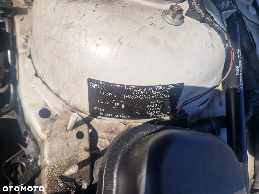bmw e65 730d 354/7 titansilber metalic maska zderzak lampa grill błotnik drzwi zbiornik paliwa - 5