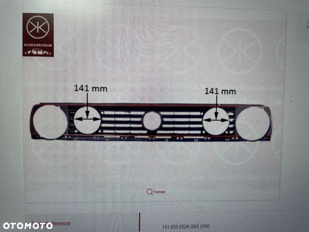 ATRAPA, GRIL VW GOLF II GTI  1987-1992 - NOWA - 5