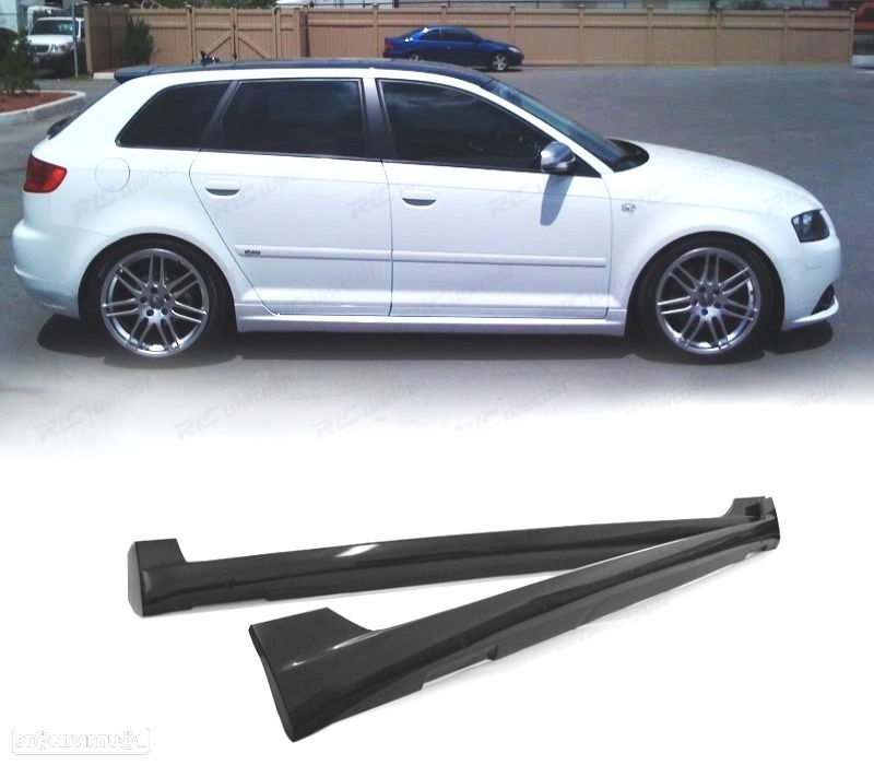 EMBALADEIRAS LATERAIS AUDI A3 8PA SPORTBACK 03-11 LOOK S LINE - 1