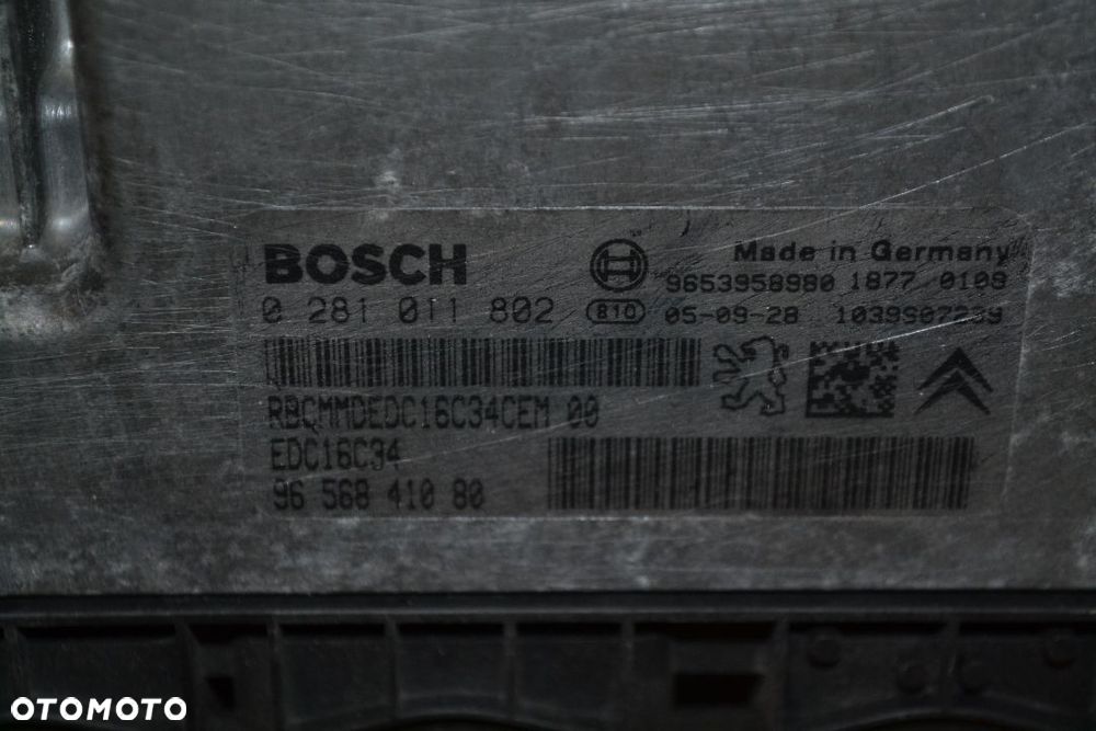 CITROEN PEUGEOT 1,6 HDI KOMPUTER STEROWNIK SILNIKA 0281011802 9656841080 - 2