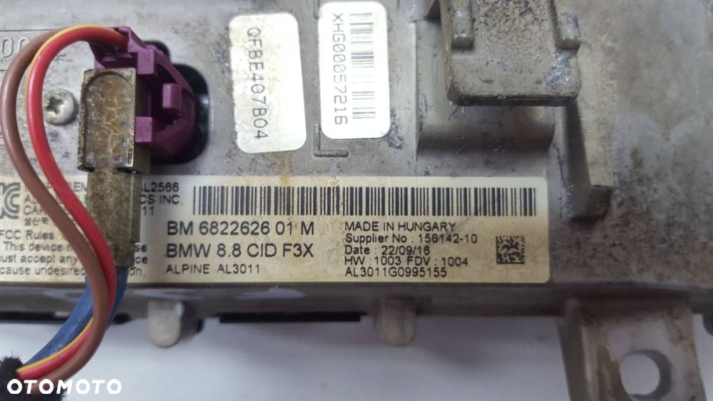 WYŚWIETLACZ RADIA BMW 3 F30 F31 EU 682262601 - 3