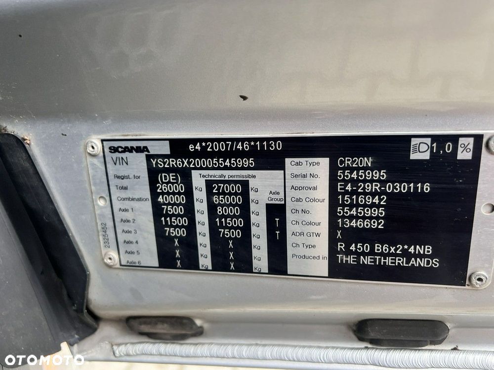 Scania r450 hakowiec palfinger 6x2/4 z Niemiec Cały na poduszce 2019 - 39