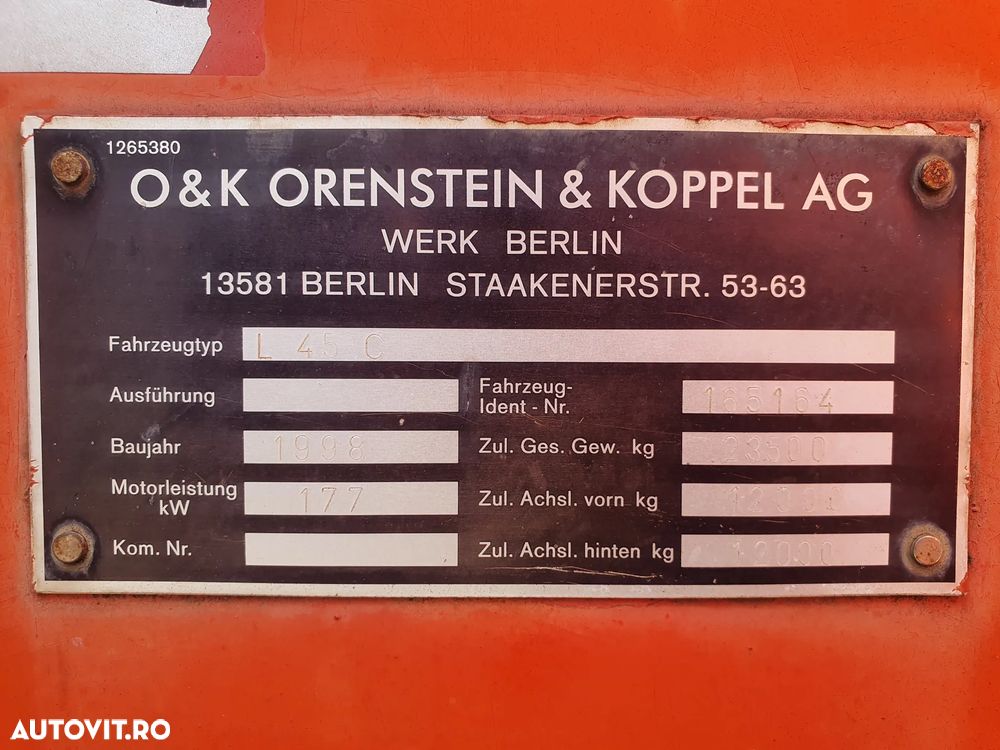 Pentru Piese, Incarcator frontal O & K  L 45 C, For Parts - 2