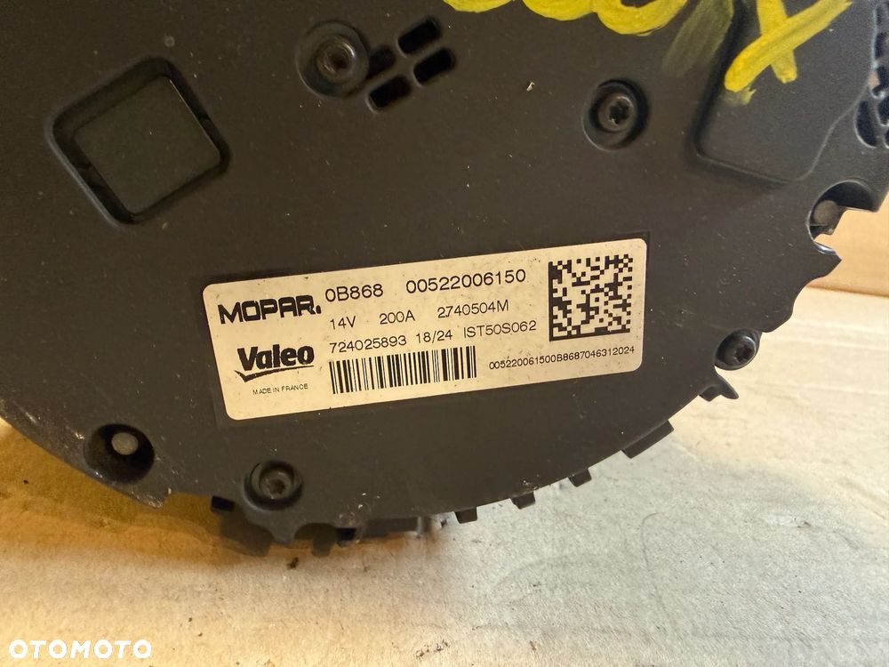 Alternator 00522006150 Fiat 500X lift 2024r 1.5 HYBRID tonale compass tipo renegade OE - 5