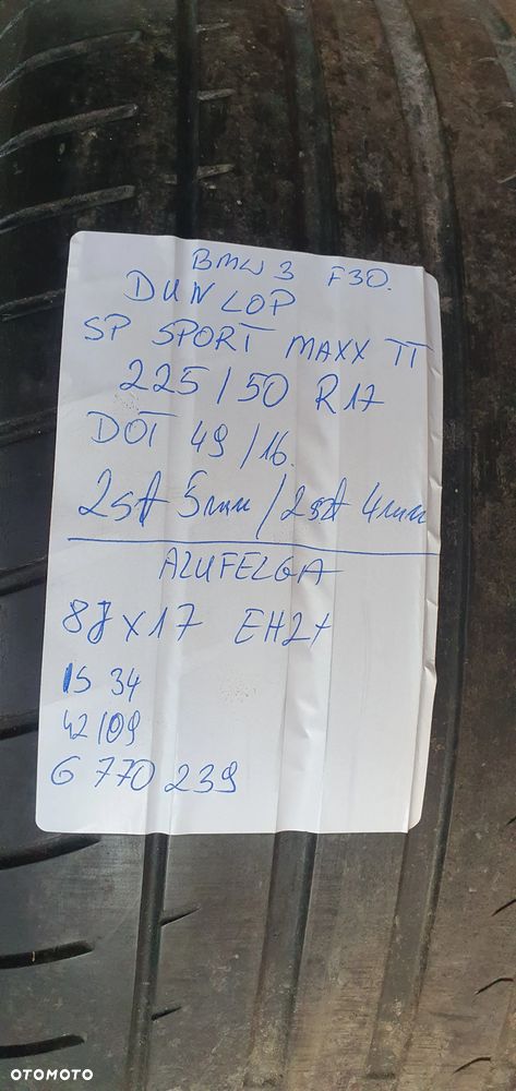 Alufelgi z oponami alusy 5x120 R17 8J IS34 225/50 R17 BMW 3 F30 F31 6770239 - 21