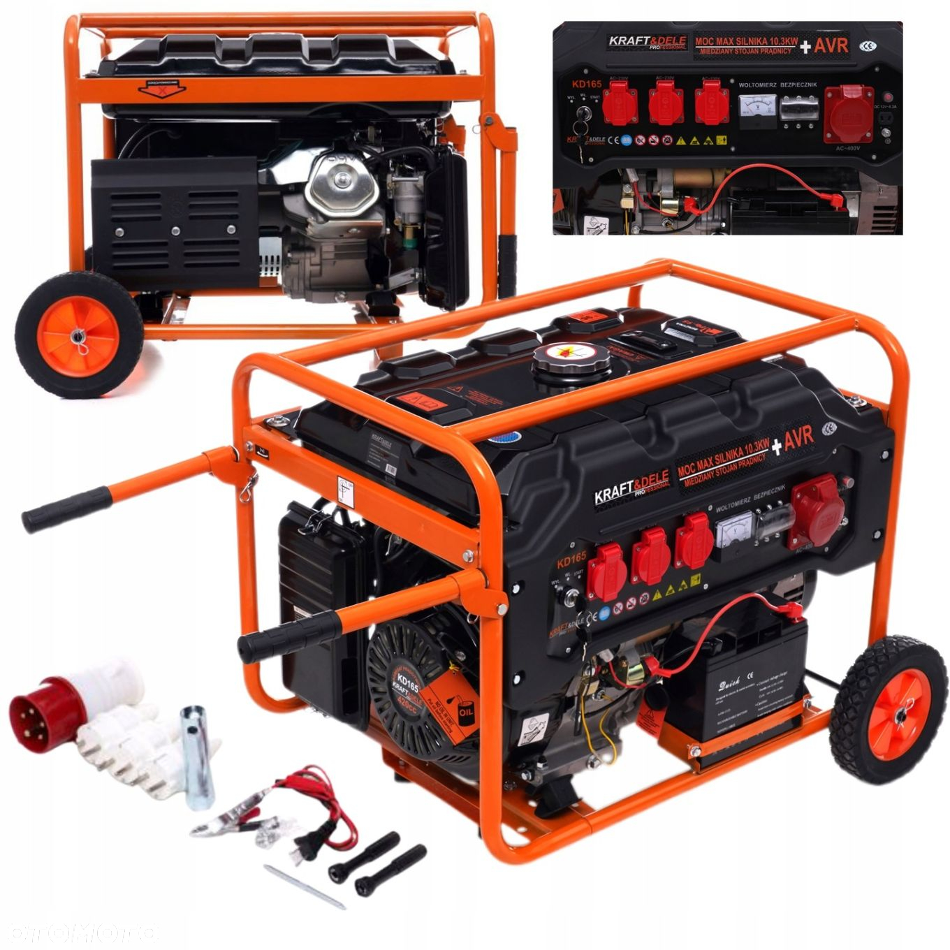 AGREGAT PRĄDOTWÓRCZY GENERATOR PRĄDU 5500W 15KM 3-FAZY KRAFTDELE KD165 - 13