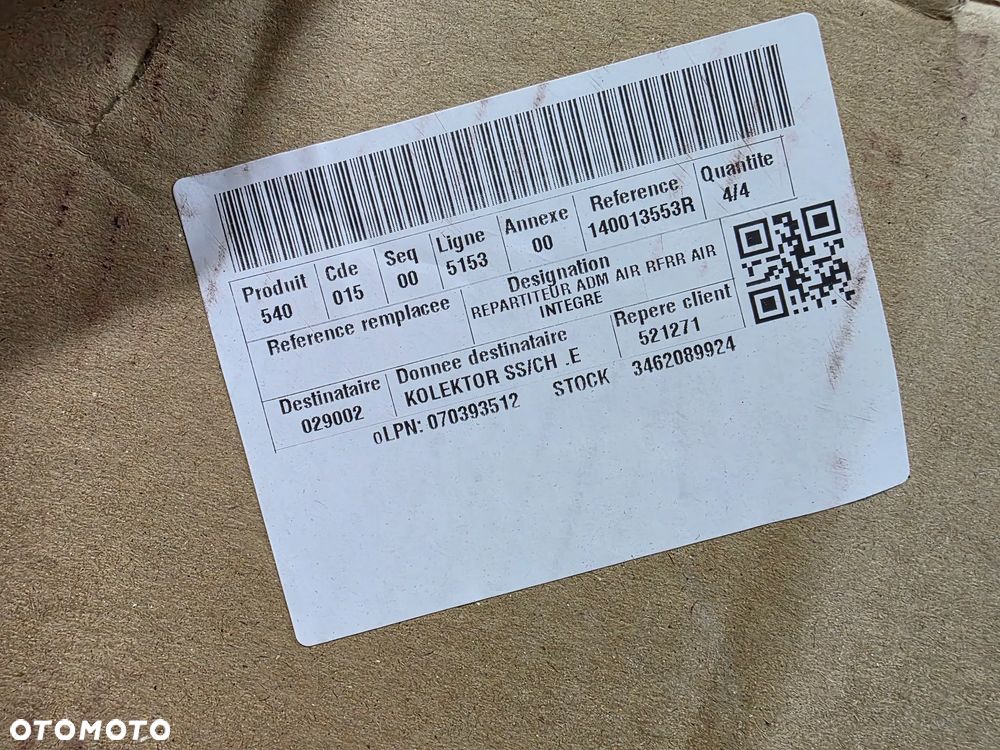 KOLEKTOR SSĄCY Z INTERCOOLEREM RENAULT 2,0 DCI 140013553R NOWY ORYGINAŁ - 7