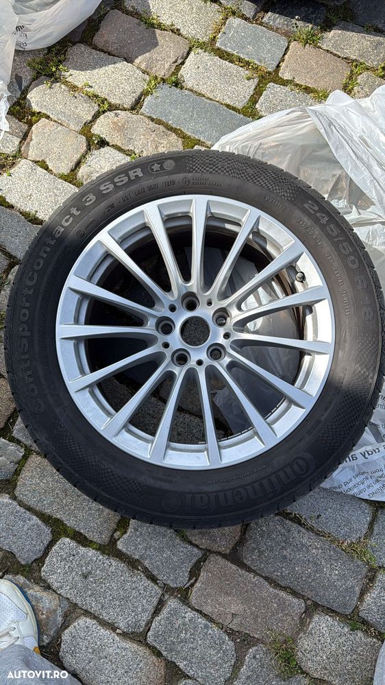 Set 4 Jante Originale BMW OEM R18 5x112 ET30 + TPMS + Anvelope Continental RunFlat G11 G12 G30 - 13