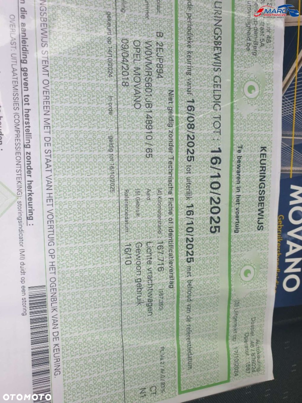 Opel MOVANO L2H2 POTWIERDZENIE PRZEBIEGU - 27