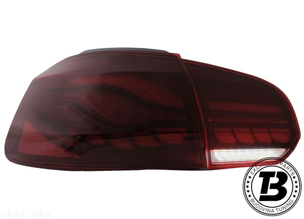 Stopuri Full LED compatibile cu VW Golf 6 VI Red Smoke Design - 15