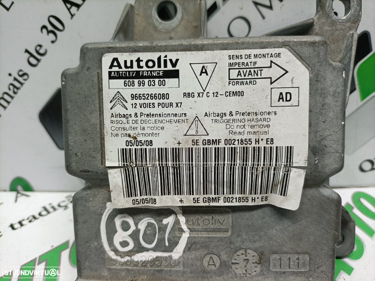 Centralina Airbags Citroën C5 Ii (Rc_) - 6