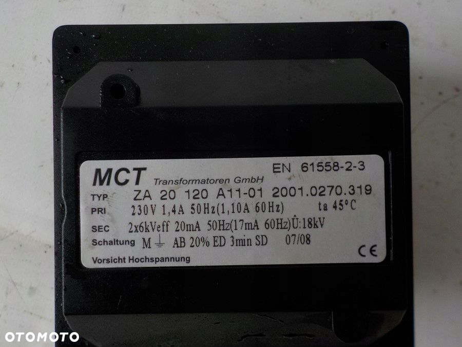 transformator zapłonU Buderus MCTZA20 7747029867 - 2