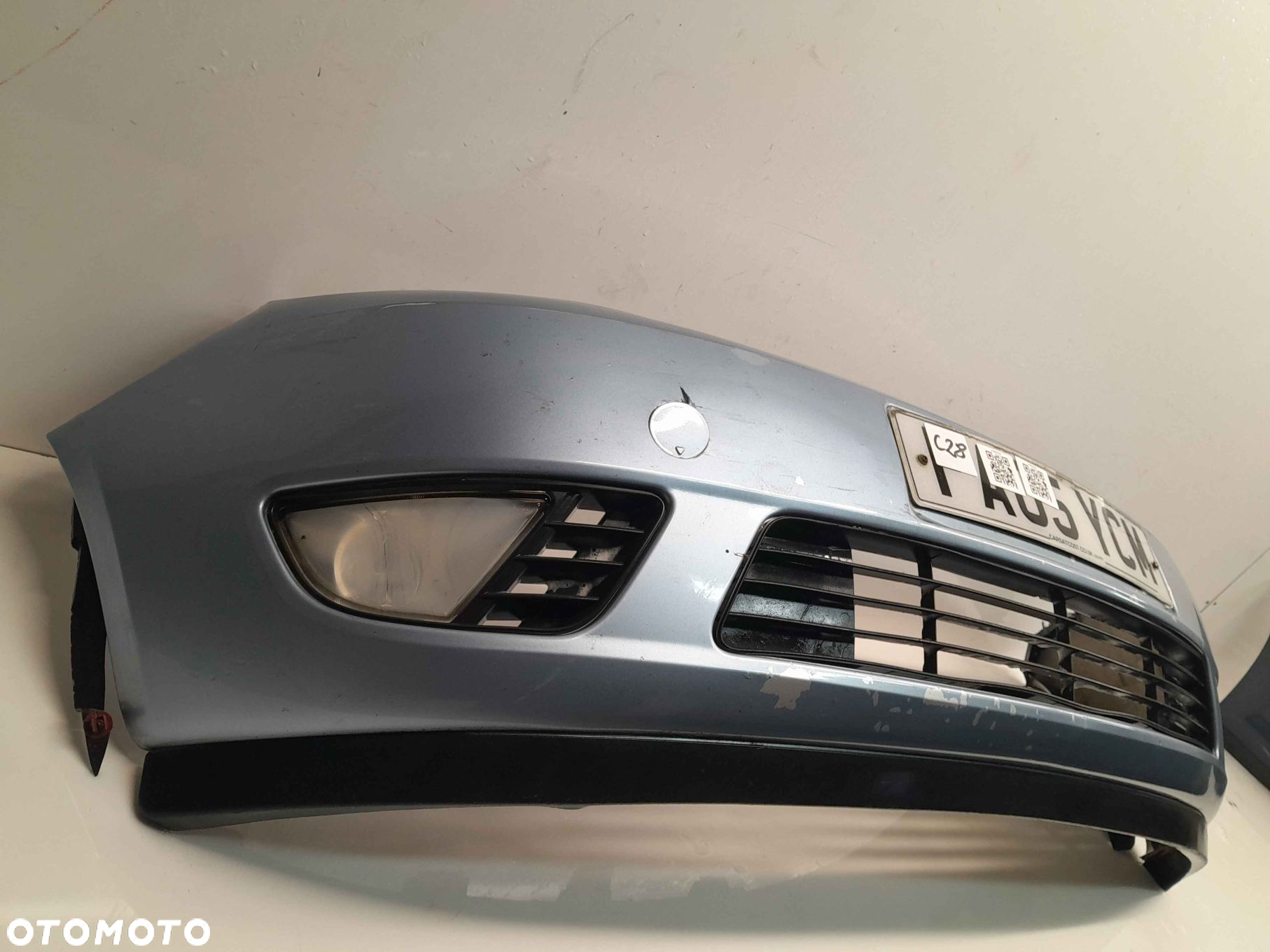 ^ ZDERZAK PRZÓD PRZEDNI FORD FIESTA MK.6 6 VI J4 BŁĘKITNY HALOGENY - 2