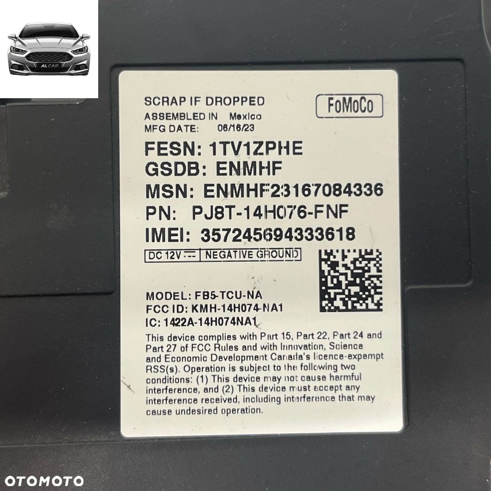 STEROWNIK TCU FORD MUSTANG MACH-E USA PJ8T-14H076-FNF - 4