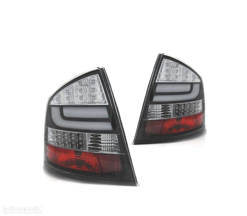 FAROLINS TRASEIROS PARA SKODA OCTAVIA 04-08 LIGHT BAR PRETO - 1