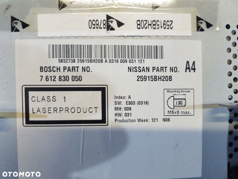 radio cd nawigacja nissan juke f15 25915bh20b - 4