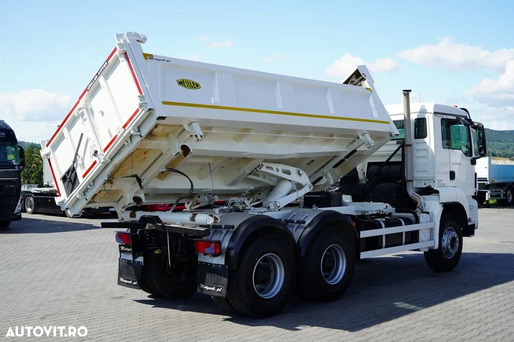 MAN TGS 33.400 / 6X4 / BASCULĂ CU 2 LATE / BASCULĂ CU HIDRODOXIE / BORDMATIC / MEILLER KIPPER / EURO 5 - 11