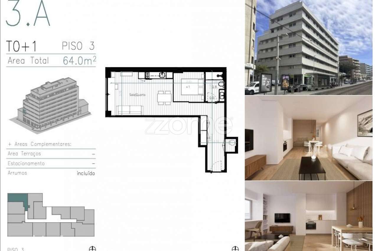 Apartamento T0+1 em Matosinhos Sul - Grande imagem: 3/3