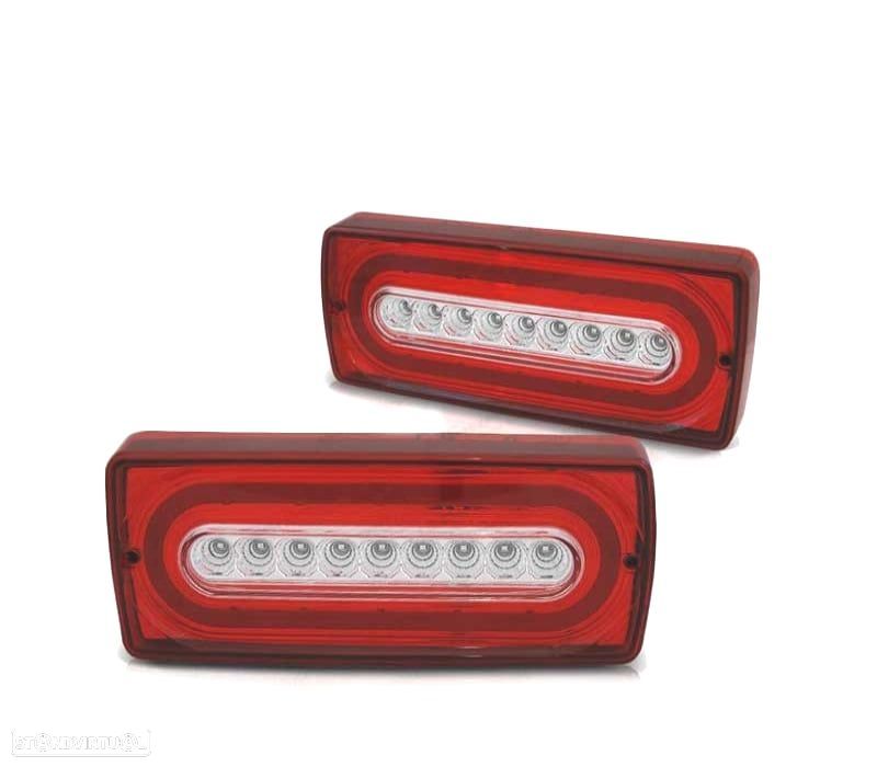 FAROLINS TRASEIROS LED DINÂMICO MERCEDES W463 CLASE G 90-12 RED CRYSTAL VERMELHO CRISTAL - 2