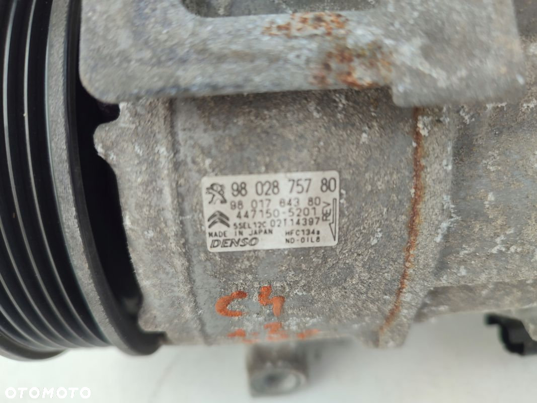 Sprężarka klimatyzacji CITROEN C4 II 1.2THP 9802875700 58TYS PRZEBIEGU - 6