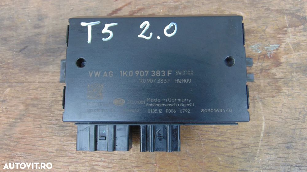 Modul carlig remorcare Volkswagen Transporter T5 2.0 diesel an 2009-2015 cod 1K10907383F - 4