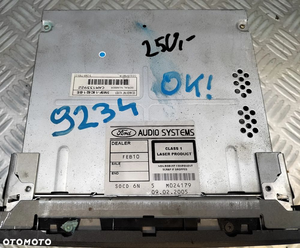 FORD MONDEO III LIFT MK3 RADIO SONY 5S7T-18C815-CC PLUS KOD - 2