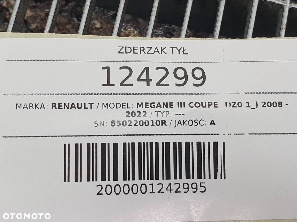 ZDERZAK TYŁ TYLNY RENAULT MEGANE III COUPE 850220010R - 9