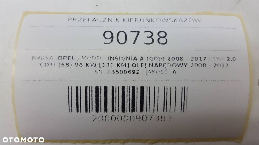 PRZEŁĄCZNIK KIERUNKOWSKAZÓW INSIGNIA 2009 13500692 - 5