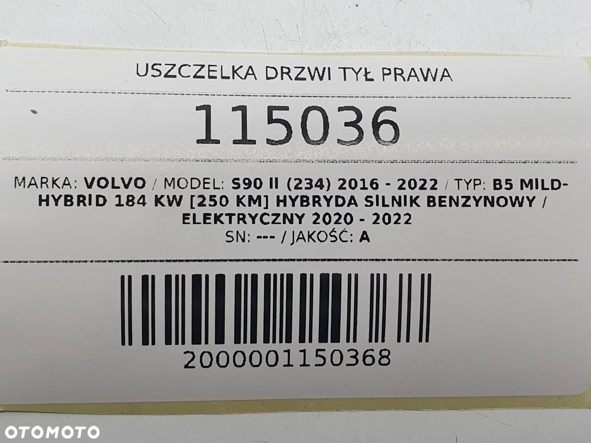 USZCZELKA DRZWI TYŁ TYLNA PRAWA VOLVO S90 II - 6