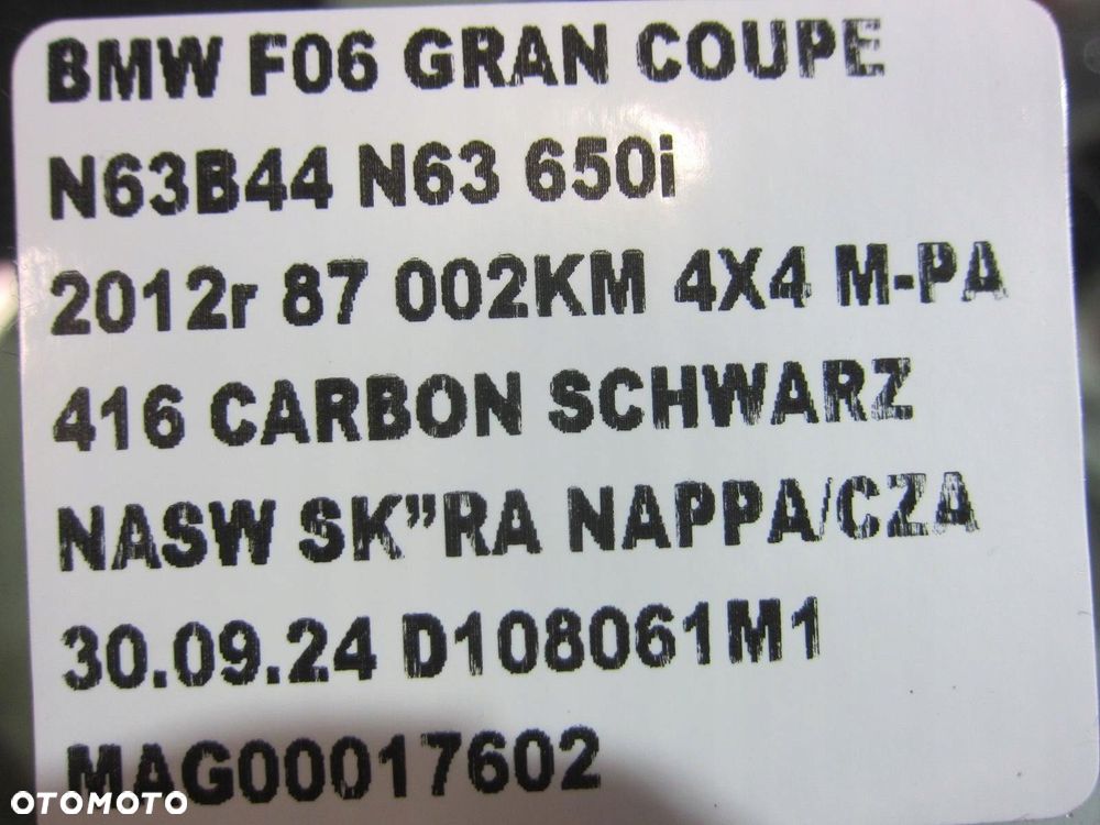BMW 6 F06 6 SZYBA BOCZNA DRZWI TYLNYCH PRAWY TYŁ 7275402 51357275402 - 8