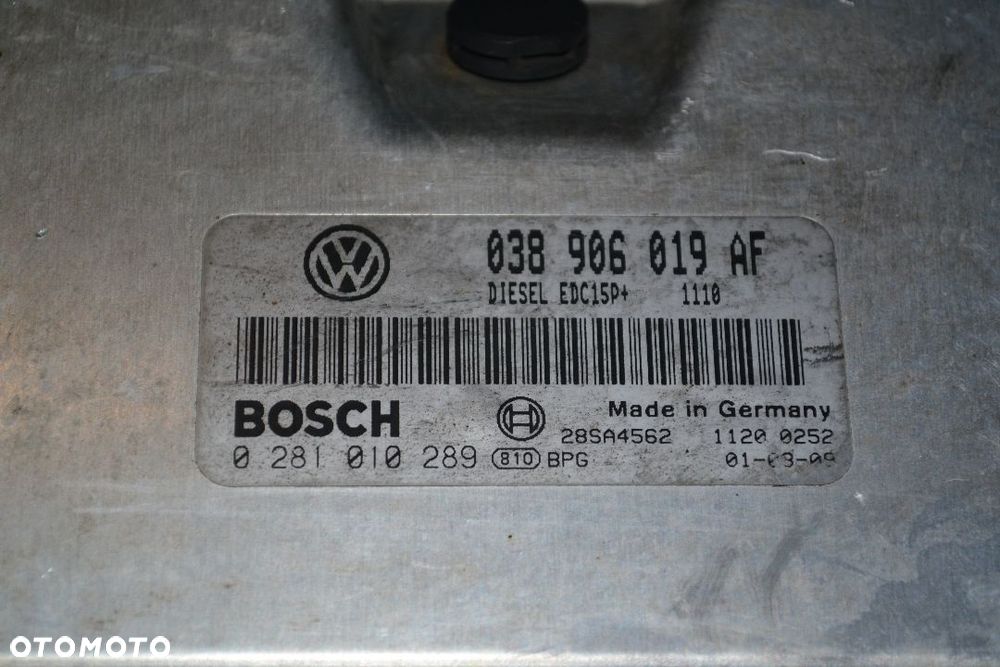 VW AUDI SEAT SKODA KOMPUTER STEROWNIK SILNIKA 1,9 TDI 115 038906019AF 0281010289 - 2