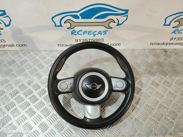 VOLANTE GUIADOR COMPLETO MINI COOPER R56 R55 CLUBMAN R57 CABRIO R58 COUPE R59 ROADSTER R60 CONTRYMAN R61 PACEMAN PELE COMANDOS MULTIFUNÇÕES AIRBAG