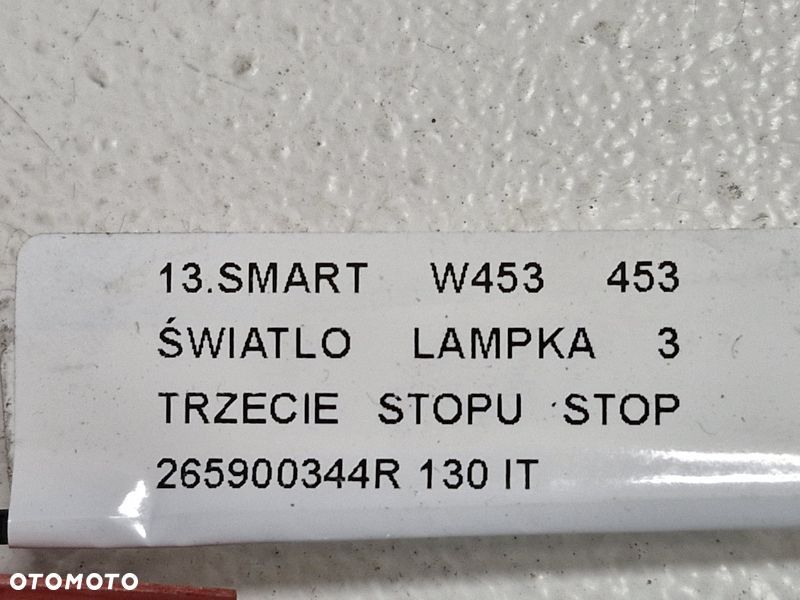 SMART W453 453 ŚWIATŁO LAMPKA 3 TRZECIE STOP STOPU 265900344R - 6