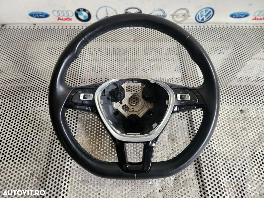 Volan Tesit Din Piele Cu Comenzi Vw T-Roc Tiguan Touran Golf Polo Cod 5TAAM Impecabil Dezmembrez Vw - 1