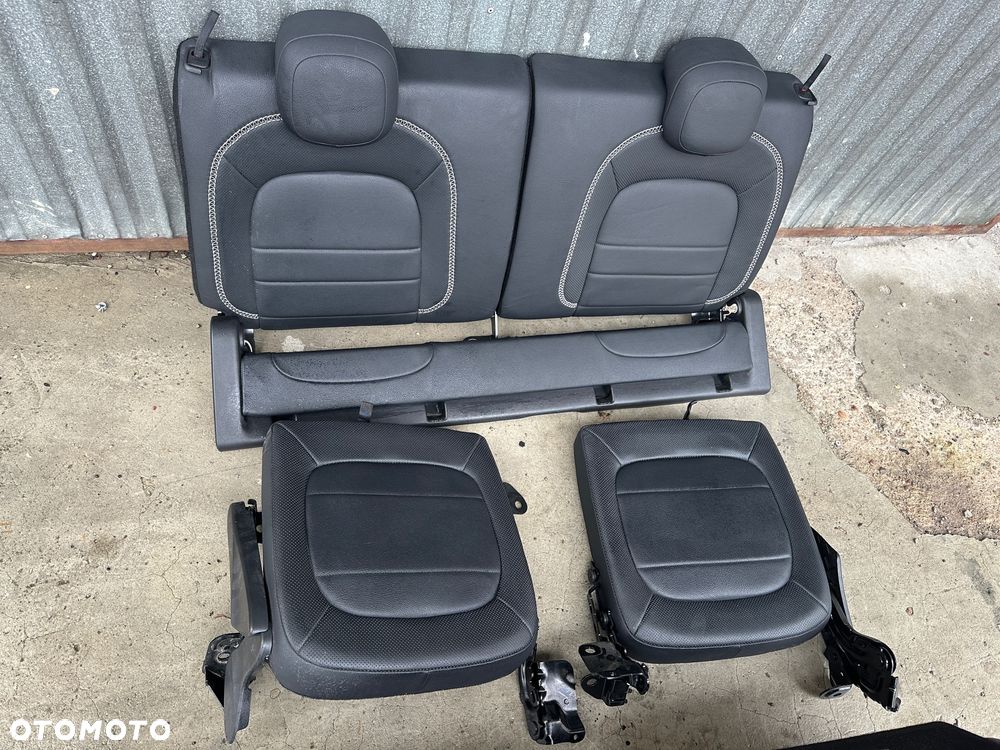 Smart 453 Brabus twingo 3  fotel grzany skórzany  biała nić  oparcie iso fix air bag grzany kanapa tył - 15