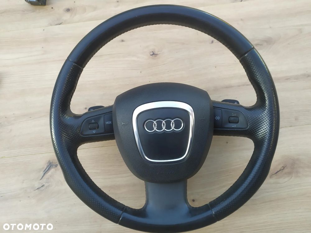 AUDI A6 C6 A8 D3 LIFT Q7 KIEROWNICA TRÓJRAMIENNA CZARNA SOUL ŁOPATKI - 1