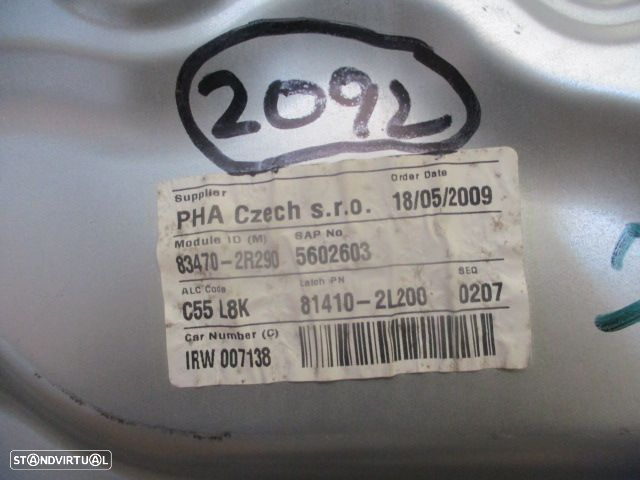 Elevador Sem Motor 834702R290 HYUNDAI I30 2010 1.6CRDI  16V 115CV 5P CINZA TE - 2