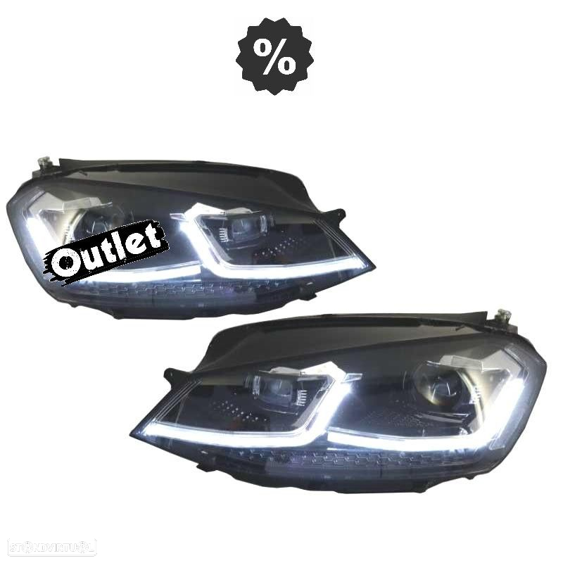 R012837C4 FAROIS VOLKSWAGEN VW GOLF 7 12-17 DRL DINAMICOS PRETO LOOK 7.5 R LINE - 9