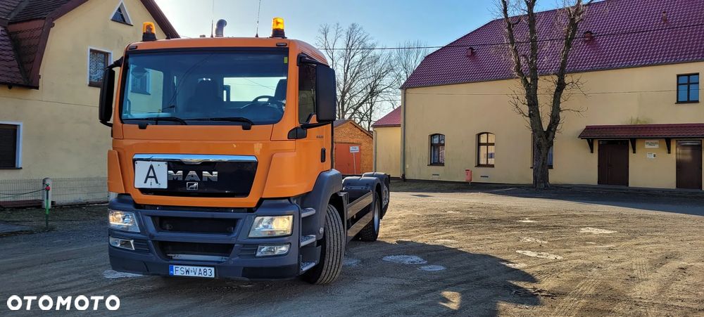 MAN TGS 2011r KRÓTKI ROZSTAW 390cm 3-y OSIOWY rama do zabudowy DMC 26t BECZKA ASENIZACJA - 11