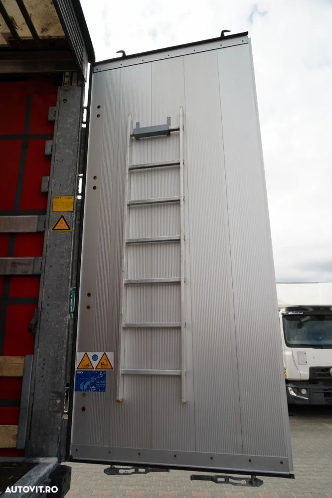 Schmitz Cargobull CORTINĂ / MEGA / PLATĂ JOSĂ / CAMION DIN OȚEL - 9 M / ACOPERIȘ CULISANT / AXĂ CULISANTĂ - 15