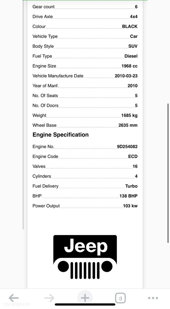 Silnik KOMPL  dodge Jeep 2.0   ECD BYL 2.0 film video 65 tys mil - 13