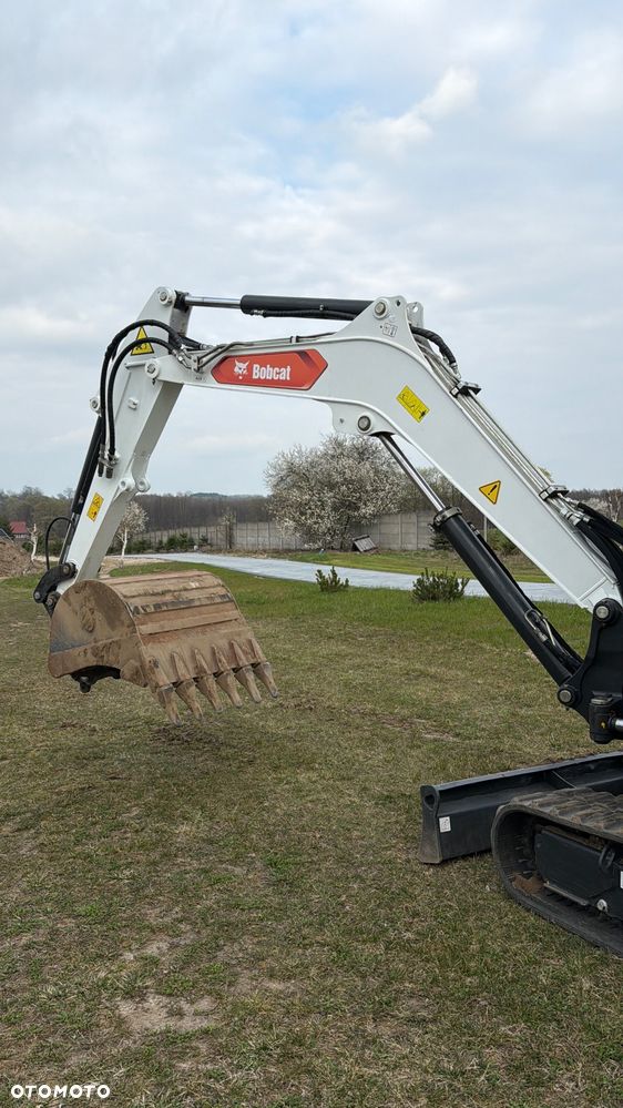 Bobcat Minikoparka Bobcat e50Z 5ton e55 e60 Cat 303.5 304  305 3xłyżki Ramię LOONG dodatkowe linie hydr wyjścia AUX1 + 2 przeciw waga MAX-dociążenie gąsienice 85% od nowości 1 właściciel z Niemiec Auto IDLEE po serwisie Widły wiertnica grabie i inne za dopłatą Szybkozłącze hydr Miller łyżka przedsiębierna Pług  Kubota Takeuchi Jcb - 25