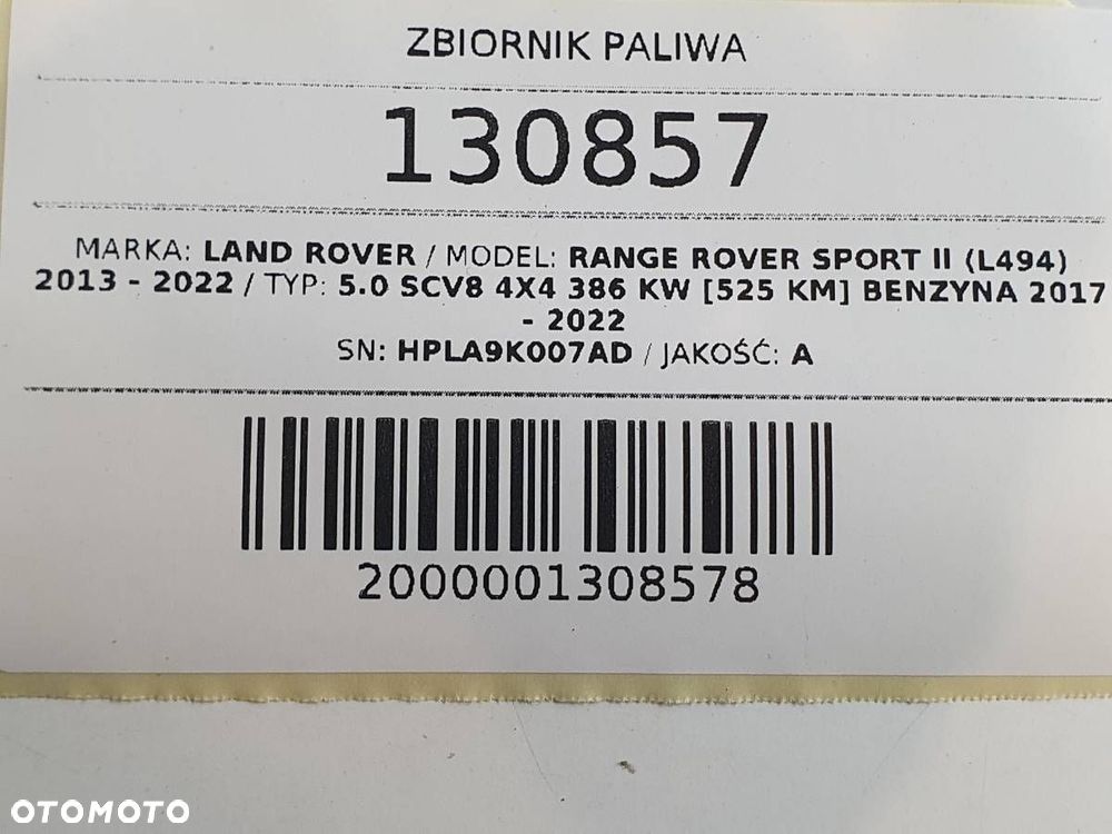 ZBIORNIK PALIWA BAK RANGE ROVER SPORT II L494 HPLA9K007AD - 10