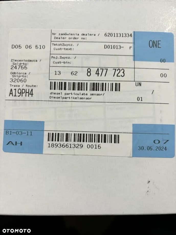 Czujnik cząstek stałych (L=800mm) OEM BMW - 2