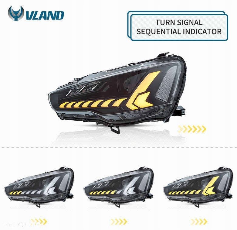 Reflektory Lampy kpl Vland Full LED Tuning Black Mitsubishi Lancer VIII 8 - 6