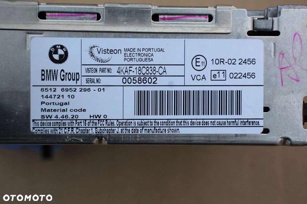 Radio BMW BUSINESS CD e90 e91 e92 e93 e87 e82 e88 6952296 - 4