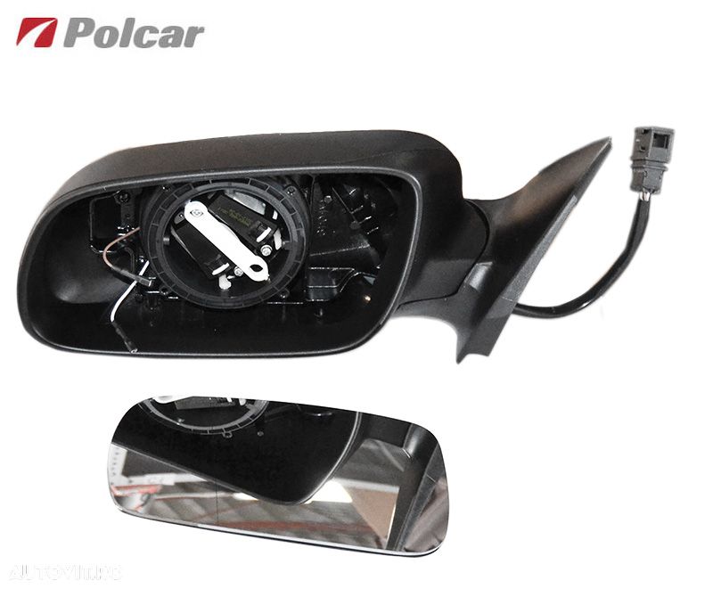 Oglinda exterioara Skoda Fabia (6Y) 2000-2006 (electrica) stanga/dreapta, sticla crom, carcasa grunduita, incalzita, cu 5 pini, model MARE, conector rectangular, View Max - 3